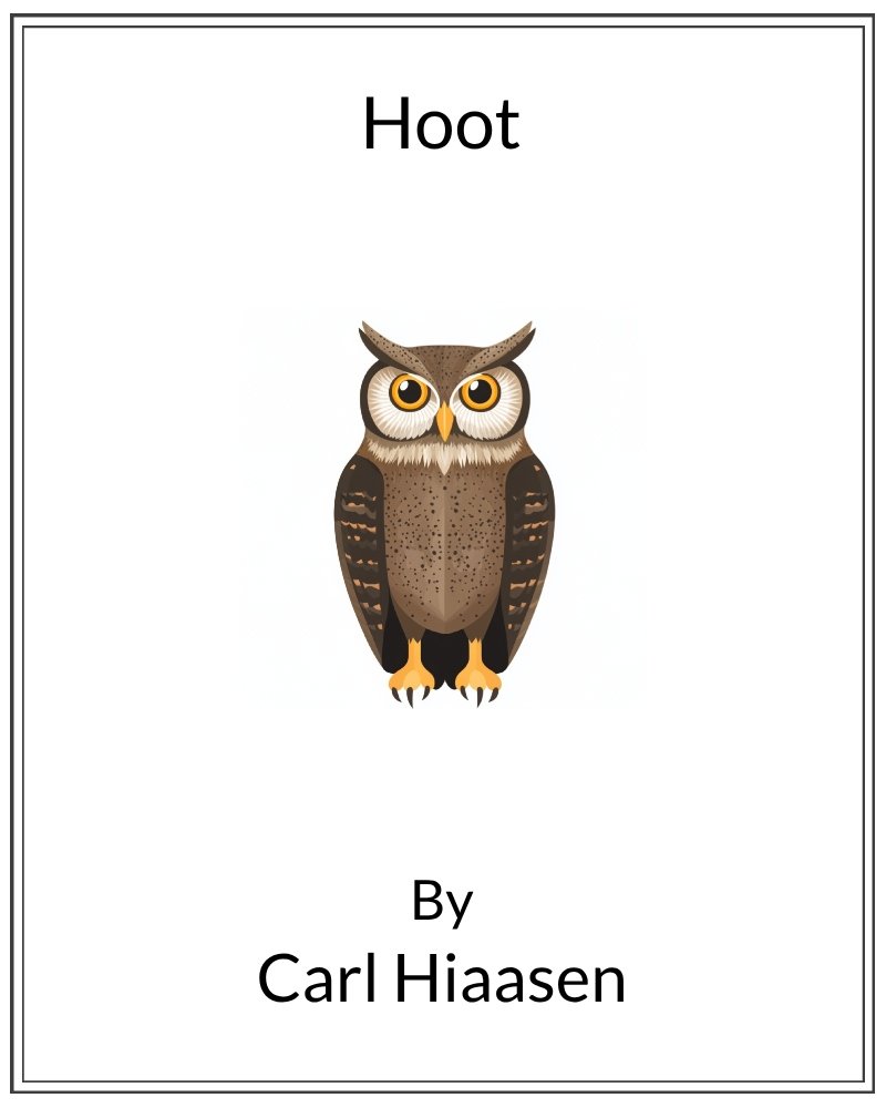 Cover image for Hoot (only available on author's website)
